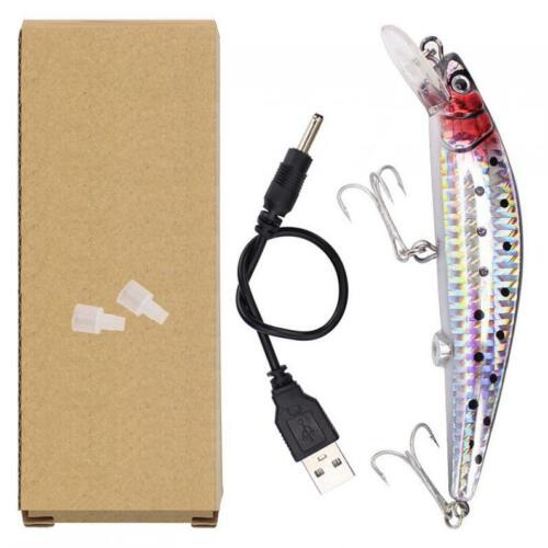 USB Rechargeable LED Wobblers Electric Vibration Twitching Fishing Lures