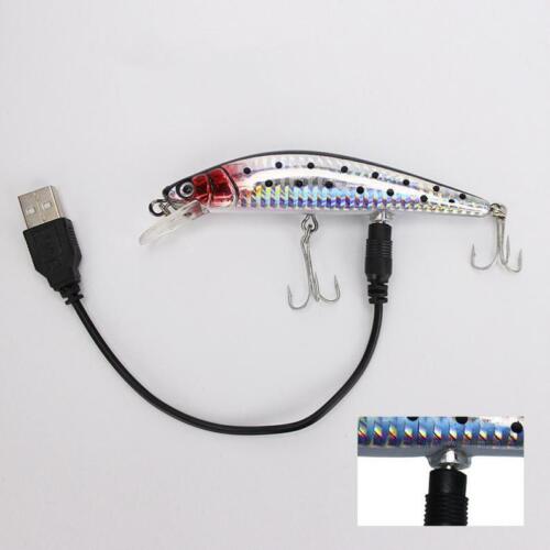 USB Rechargeable LED Wobblers Electric Vibration Twitching Fishing Lures