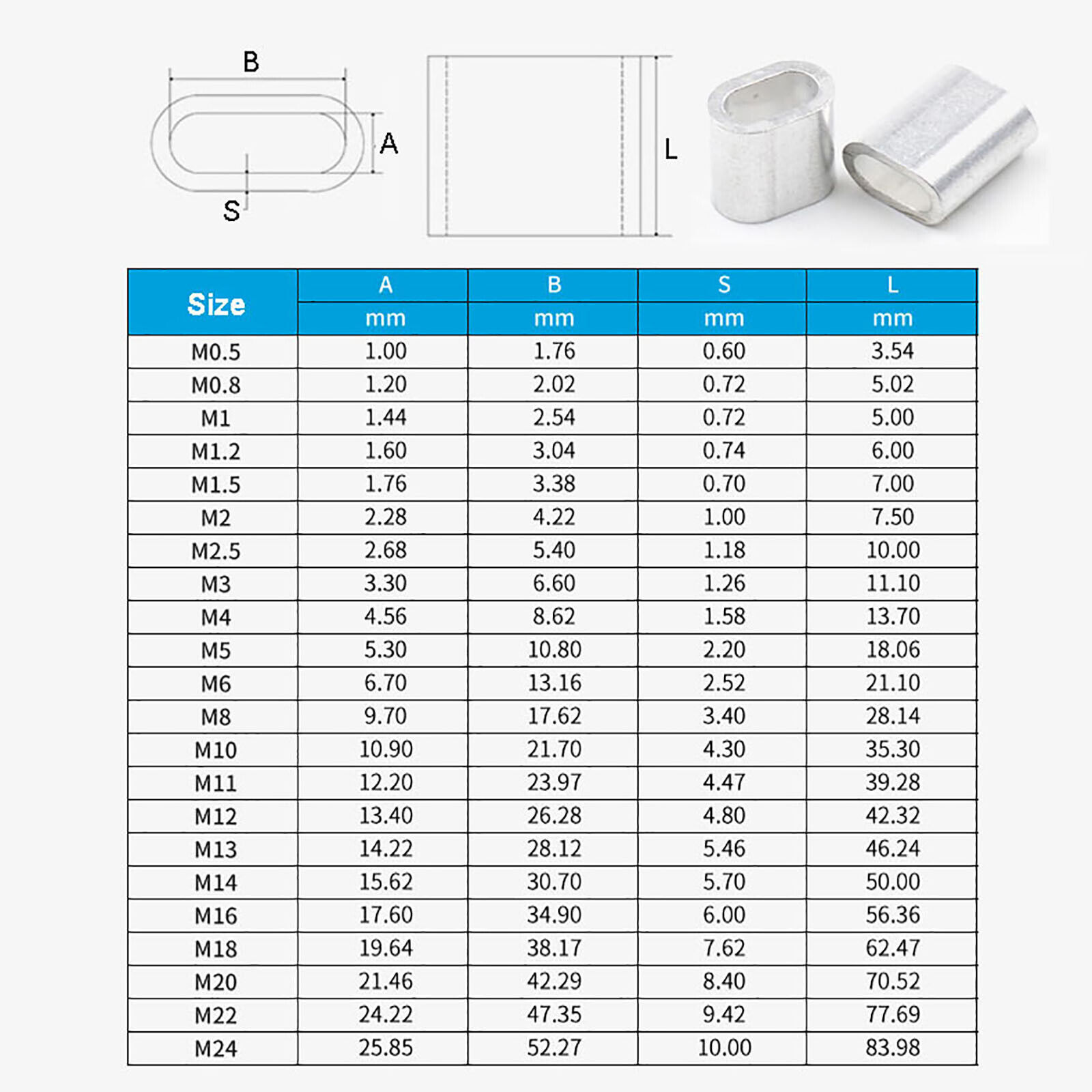 Oval Aluminium Wire Rope Ferrules Clamp Sleeves Crimping For Steel Wire Rope-Shenzhen Sikes Technology Co. LTD Oval Aluminium Wire Rope Ferrules Clamp Sleeves Crimping For Steel Wire Rope-Shenzhen Sikes Technology Co. LTD