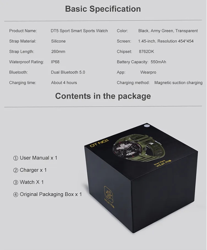 Outdoor Waterproof IP68 Smartwatch Sport DT5 For men and Women-Shenzhen Sikes Technology Co. LTD Outdoor Waterproof IP68 Smartwatch Sport DT5 For men and Women-Shenzhen Sikes Technology Co. LTD