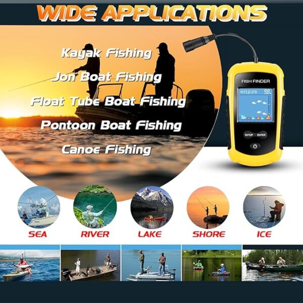 LUCKY Portable Handheld Fish Depth Finder Sonar Boat Fishfinder