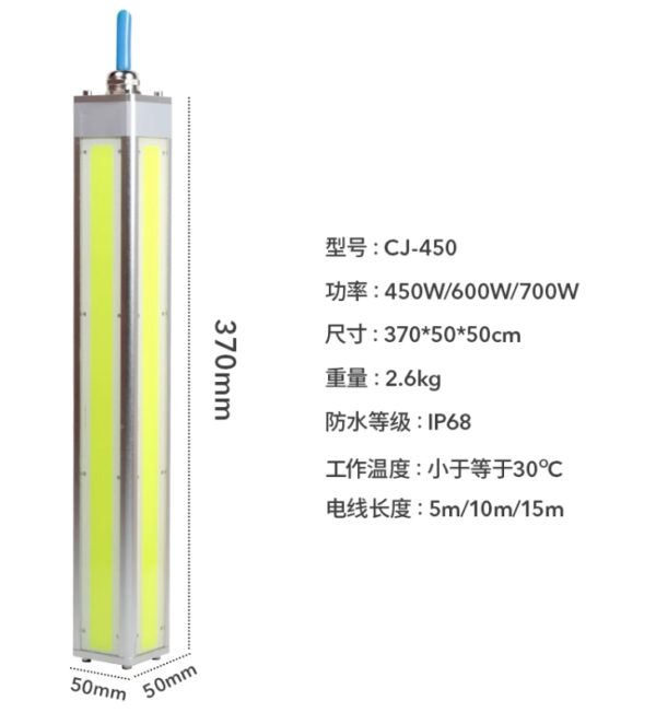IP68 700W LED Squid Lamp Underwater Green Fishing Light