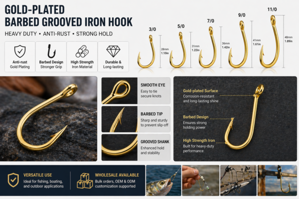 Heavy Duty Barbed Fishing Hook