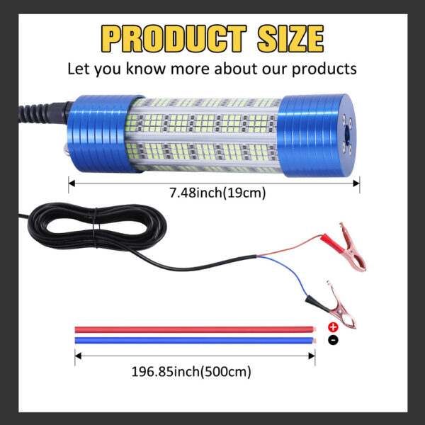 150W 12V LED Underwater Fishing Lights For Night Fishing, Squid, and Baitfish