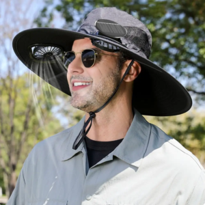 Solar Fan Hat for Men USB Solar Powered Cooling Sun Hat