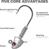 Swimbait Jig Heads with Stacked Cone Keeper