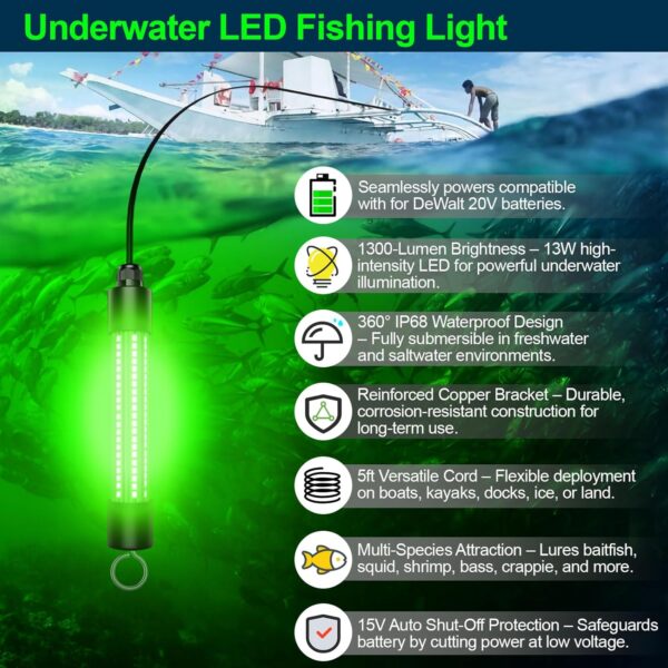 20V 13W 16W Green Underwater LED Submersible Fishing Light for bulk sale