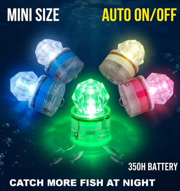 Mini Underwater Fishing Light – Portable Submersible LED Fish Attractor for Kayak, Dock & Night Fishing