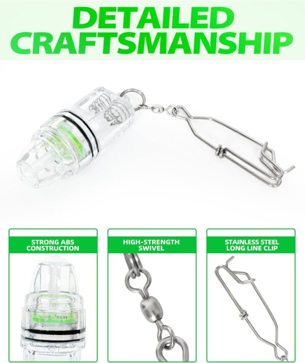 Underwater LED Fishing Lights – Green Deep Drop Lure Light, Waterproof Strobe 2,100 ft Depth Perfect for Swordfish, Halibut, Tuna & Grouper