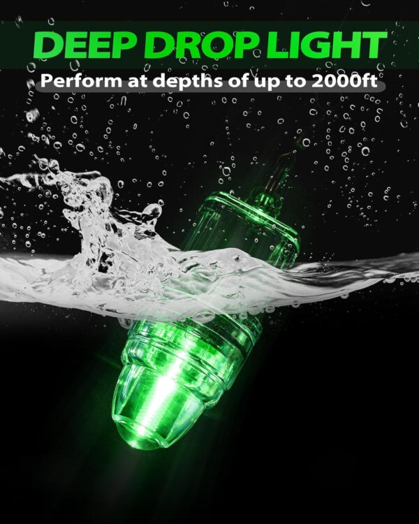 Underwater LED Fishing Lights – Green Deep Drop Lure Light, Waterproof Strobe 2,100 ft Depth Perfect for Swordfish, Halibut, Tuna & Grouper