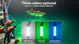 LED fishing lights used for night fishing attracting fish underwater