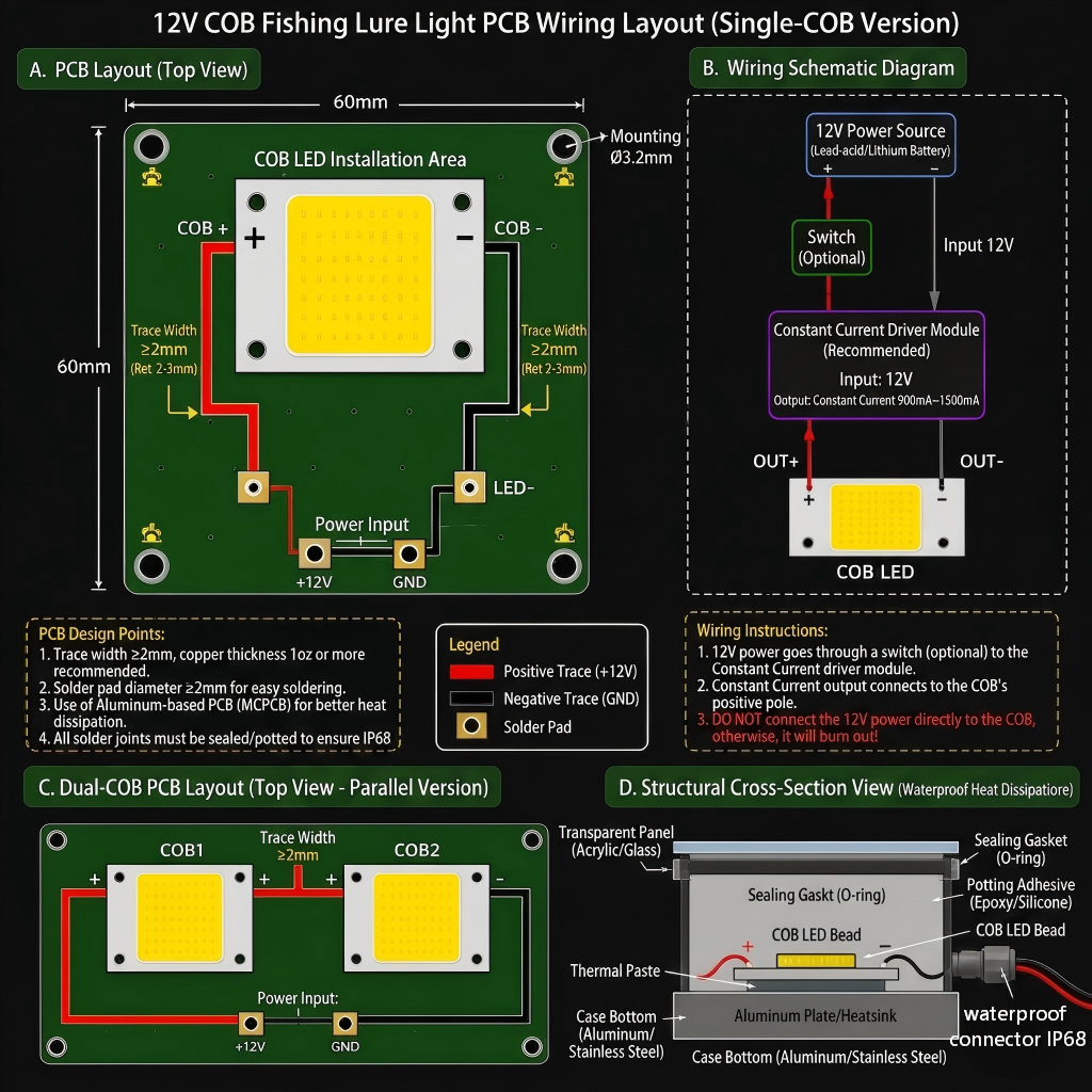 How to Make DIY Fishing Lights for Night Fishing (Step-by-Step 12V COB LED Guide)-XSikes | Leading Supplier of Professional Fishing & Navigation Lights How to Make DIY Fishing Lights for Night Fishing (Step-by-Step 12V COB LED Guide)-XSikes | Leading Supplier of Professional Fishing & Navigation Lights
