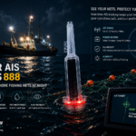 Solar AIS BUOYS 888 tracking offshore fishing nets at night