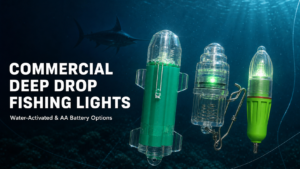 Commercial water-activated and AA battery swordfish and deep drop fishing lights