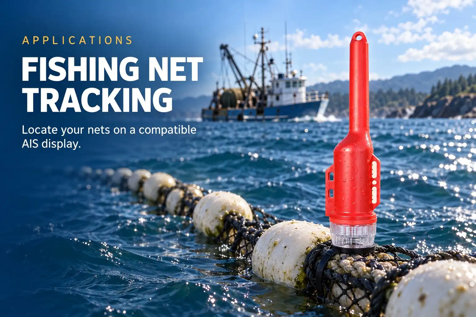 Sikes AIS buoy for fishing net tracking application