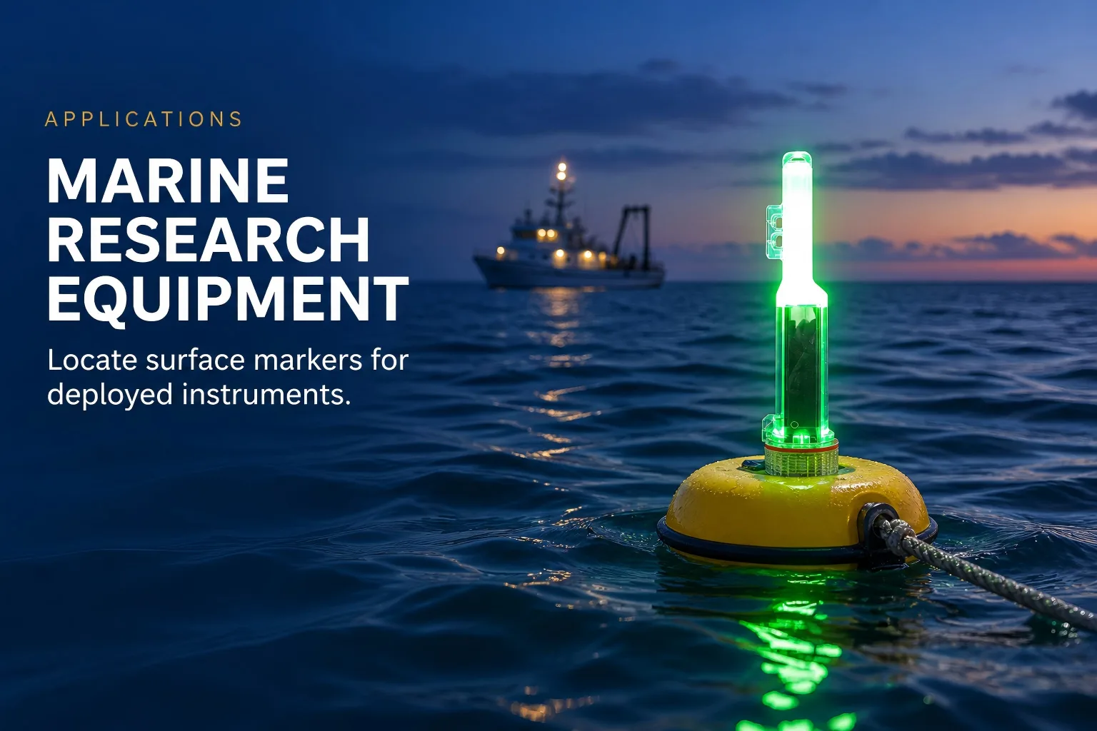 Sikes marine research equipment application with tracking buoy